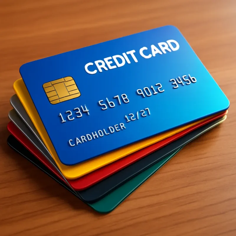 3D credit card comparison image for USA & Canada — showing rewards, fees, and benefits in bright design.