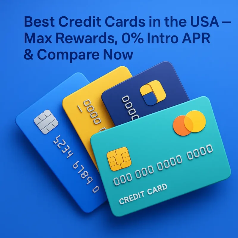 best credit cards in the USA 3D hero image with max rewards and 0% intro APR