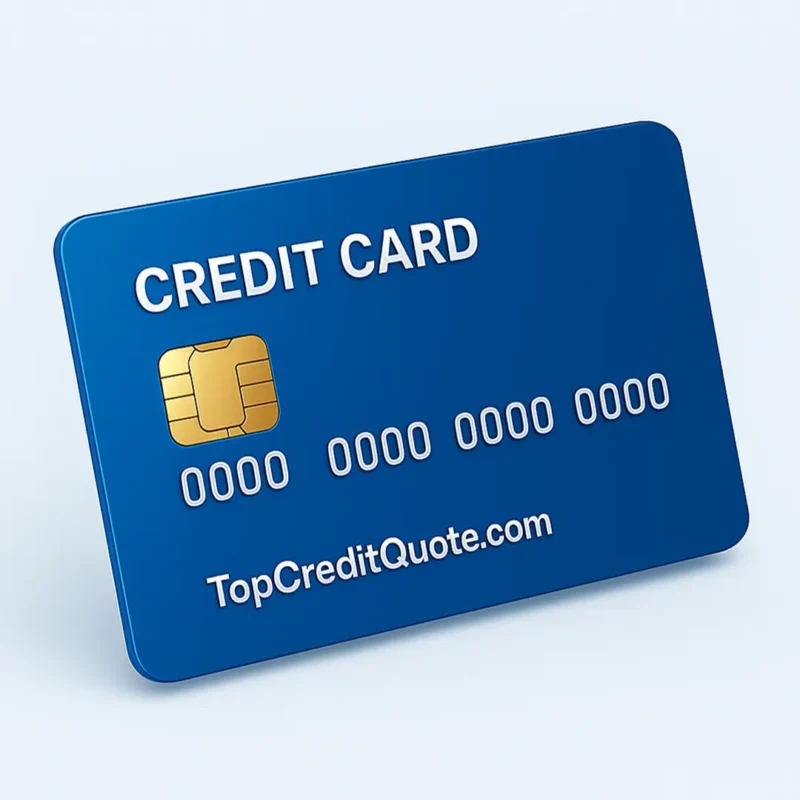 Best Credit Cards USA 2025 3D blue glowing credit card TopCreditQuote