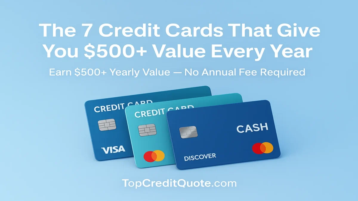Best no annual fee credit cards USA offering $500+ yearly value, rewards, and cash back with zero annual fees