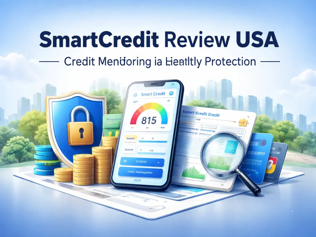SmartCredit review USA credit monitoring and identity protection dashboard