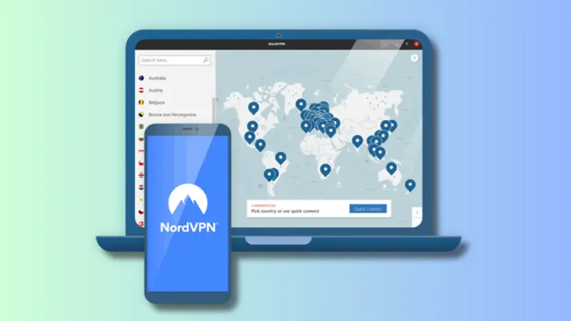 nordvpn security and streaming features interface