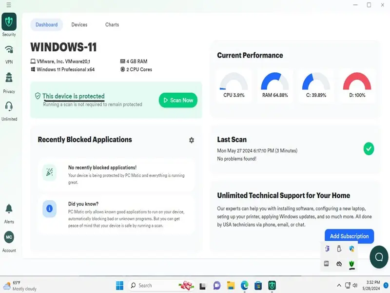 PC Matic Review Dashboard