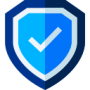 Consumer safety monitoring shield icon for identity protection